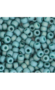 Miyuki rocailles Perlen 6/0 - Opaque glazed frosted rainbow peacock blue 6-4702